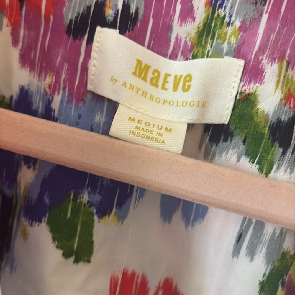 Maeve Multicolor Floral Button-Down Shirt (White Base) - Picture 7 of 9